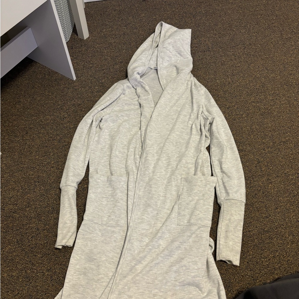 Gray Hooded Cardigan